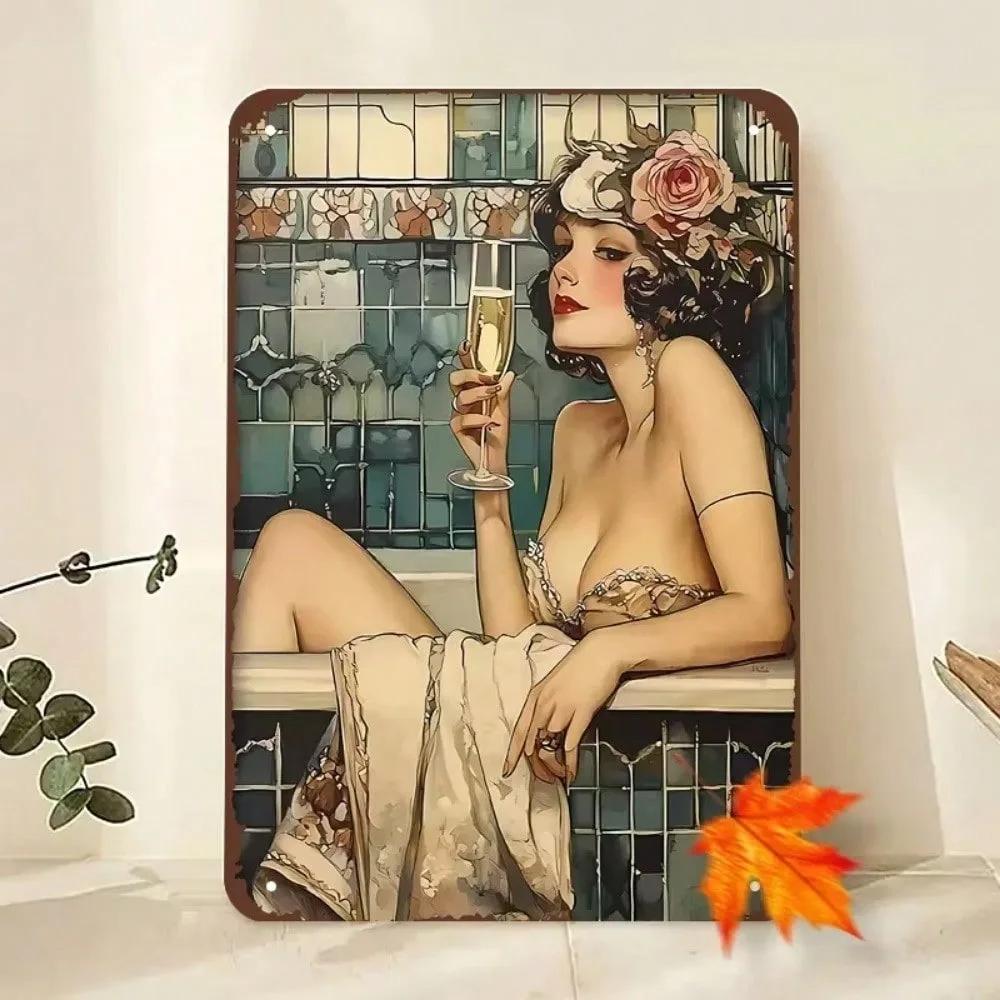 1pc Fashionable Vintage Wall Art 1920s Bathtub Lady Reusable Metal Sign For Elegant Retro Bedroom Home Local Delivery 20x30cm(7.8x11.8inch)
1pc Fashionable Vintage Wall Art 1920s Bathtub Lady Reusable Metal Sign For Elegant Retro Bedroom Home Local Delivery 20x30cm(7.8x11.8inch)