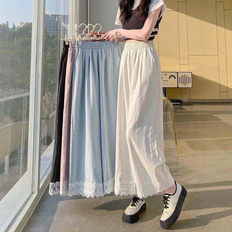 2025 Women s High Waist Lace Trim Ice Silk Wide Leg Pants - Summer Slimming Casual Trousers L (106-115 lbs)
2025 Women s High Waist Lace Trim Ice Silk Wide Leg Pants - Summer Slimming Casual Trousers L (106-115 lbs)