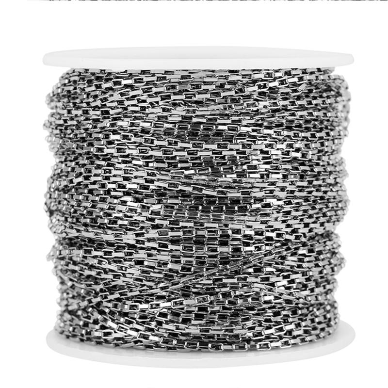 2meters Dia 2mm Box Bracelet Chains Never Fade PVD Stainless Steel Necklace Chains Bulk Lot for Diy Jewelry Making Accessories
2meters Dia 2mm Box Bracelet Chains Never Fade PVD Stainless Steel Necklace Chains Bulk Lot for Diy Jewelry Making Accessories