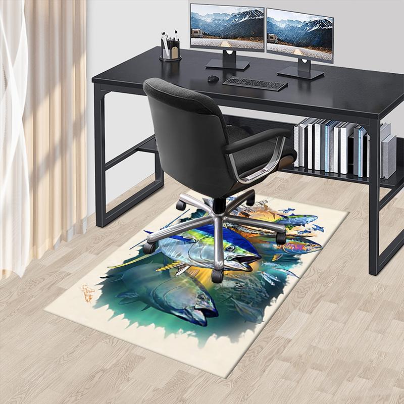 Fishing Enthusiast Theme Chair Mat Office Carpet: Oversized Rug for Home Decor, Sofa Carpet, Desk Protector, Gift Idea for Office and Living 60cm by 90cm
Fishing Enthusiast Theme Chair Mat Office Carpet: Oversized Rug for Home Decor, Sofa Carpet, Desk Protector, Gift Idea for Office and Living 60cm by 90cm