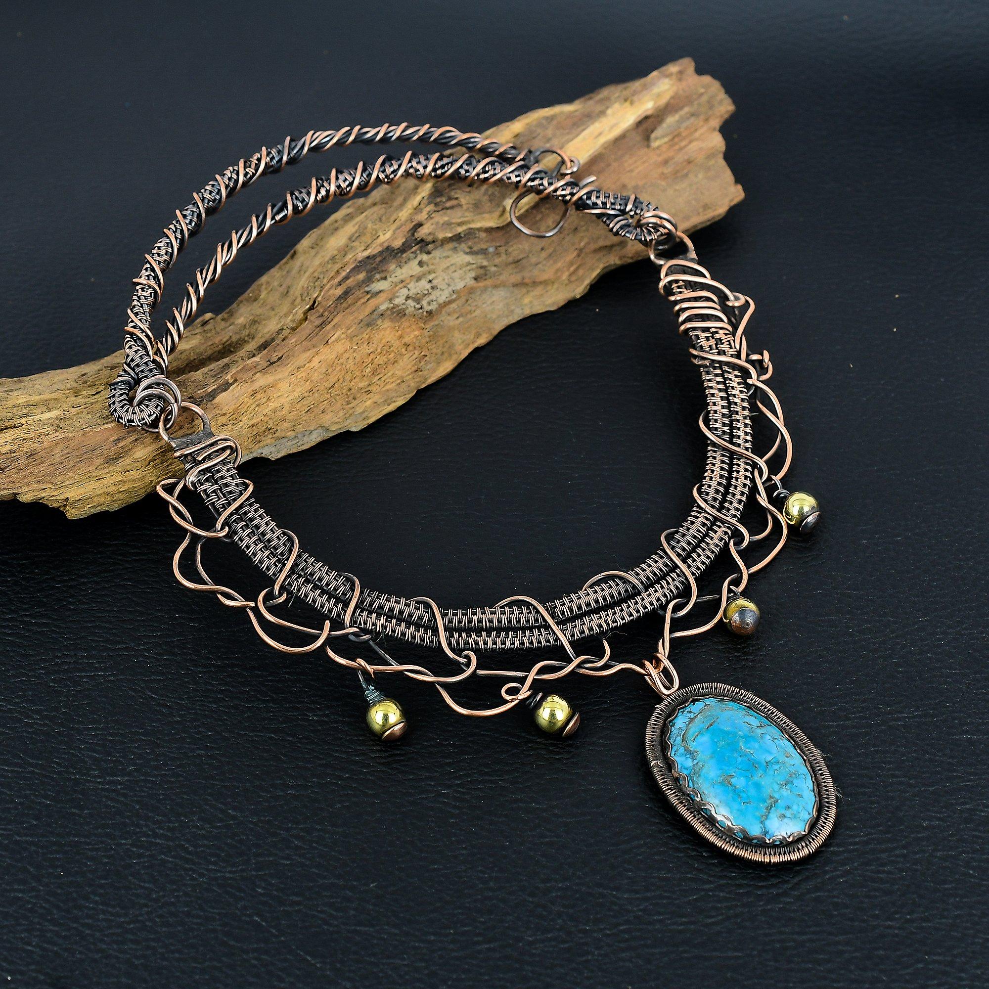 Ожерелье из тибетской бирюзы, ювелирное изделие из драгоценных камней, ожерелье, обмотанное медной проволокой 999 пробы, украшение ручной работы, ожерелье с камнем-талисманом
Ожерелье из тибетской бирюзы, ювелирное изделие из драгоценных камней, ожерелье, обмотанное медной проволокой 999 пробы, украшение ручной работы, ожерелье с камнем-талисманом