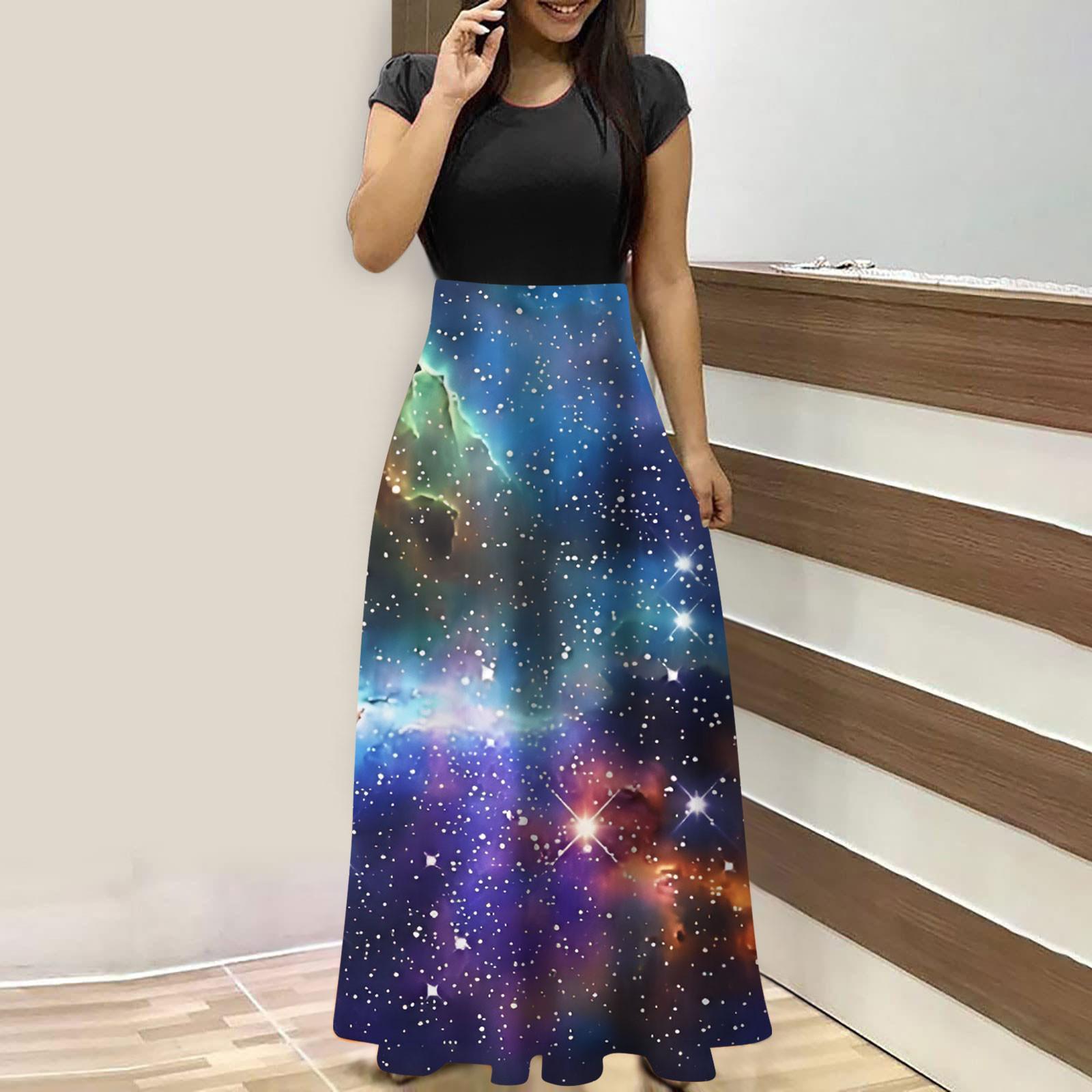 Женские модные повседневные свободные платья с круглым вырезом и коротким рукавом L синий
Женские модные повседневные свободные платья с круглым вырезом и коротким рукавом L синий