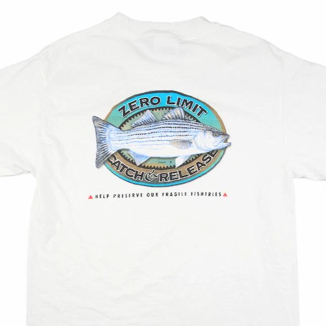 Vintage Striped Bass T Shirt Mens Size Small 90s Y2K Zero Limit Catch & Release 4XL
Vintage Striped Bass T Shirt Mens Size Small 90s Y2K Zero Limit Catch & Release 4XL