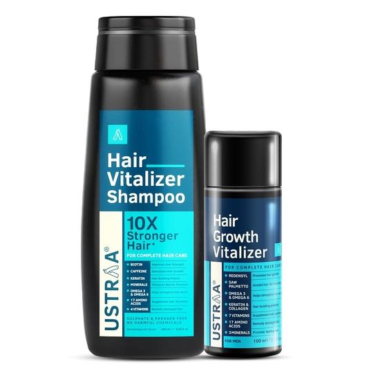 Набор Ustraa Hair Vitalizer - Шампунь для восстановления волос - 250 мл - с биотином | Прошел дерматологические испытания и средство для улучшения роста волос - 100 мл
Набор Ustraa Hair Vitalizer - Шампунь для восстановления волос - 250 мл - с биотином | Прошел дерматологические испытания и средство для улучшения роста волос - 100 мл