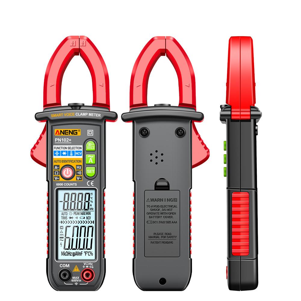ANENG PN102+ Smart Voice Clamp Meter 6000 Counts Auto Ranging Mulitimeter Clamp AC/DC Voltage Meter Diode Hz Current Tester
ANENG PN102+ Smart Voice Clamp Meter 6000 Counts Auto Ranging Mulitimeter Clamp AC/DC Voltage Meter Diode Hz Current Tester