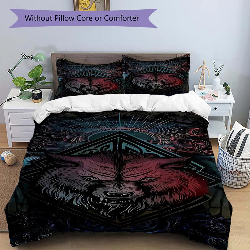 3pcs Anime Wolf Head Bedding Set - Includes One Quilt Cover and Two Pillowcases (No Core) - Perfect for Bedroom Decor, Festive Gifts, Polyester Fabric 135x200cm
3pcs Anime Wolf Head Bedding Set - Includes One Quilt Cover and Two Pillowcases (No Core) - Perfect for Bedroom Decor, Festive Gifts, Polyester Fabric 135x200cm