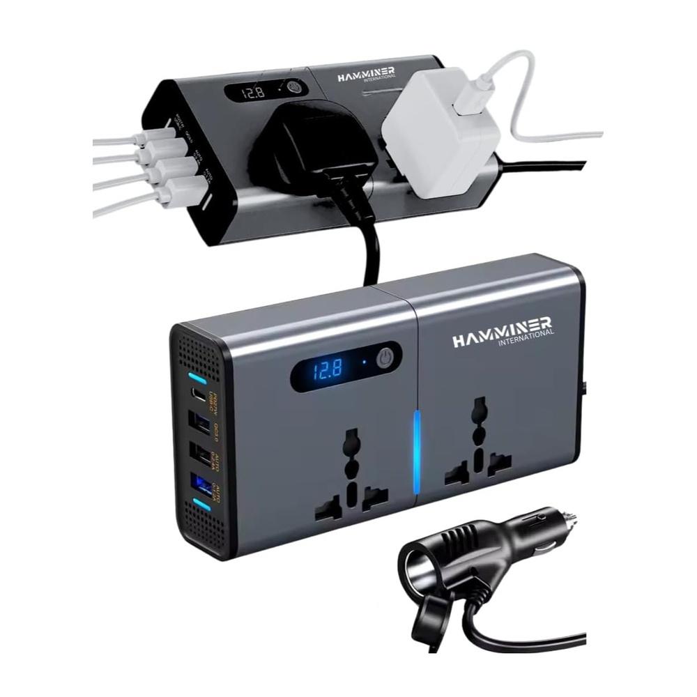 200W Car Power Inverter DC 12V To 220V AC Car Inverter With 3 USB (2.4A + 1.2A + QC3.0 + Type-C) & 2 AC Outlets For Laptop Car Plug Adapter Car Power
200W Car Power Inverter DC 12V To 220V AC Car Inverter With 3 USB (2.4A + 1.2A + QC3.0 + Type-C) & 2 AC Outlets For Laptop Car Plug Adapter Car Power