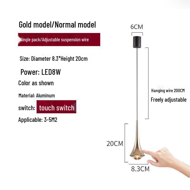 Nordic Minimalist Adjustable Bedside Pendant Light 6000K White Light
Nordic Minimalist Adjustable Bedside Pendant Light 6000K White Light