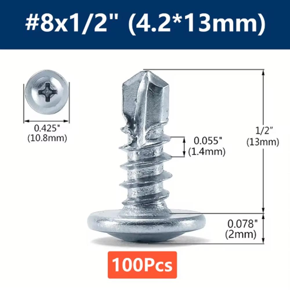 #8 Phillips Truss Head Self Drilling Tek Screw Zinc Oxide Sheet Metal Screws Fast Self Tapping Screws Lath to Metal Studs 100Pcs 100Pcs
#8 Phillips Truss Head Self Drilling Tek Screw Zinc Oxide Sheet Metal Screws Fast Self Tapping Screws Lath to Metal Studs 100Pcs 100Pcs