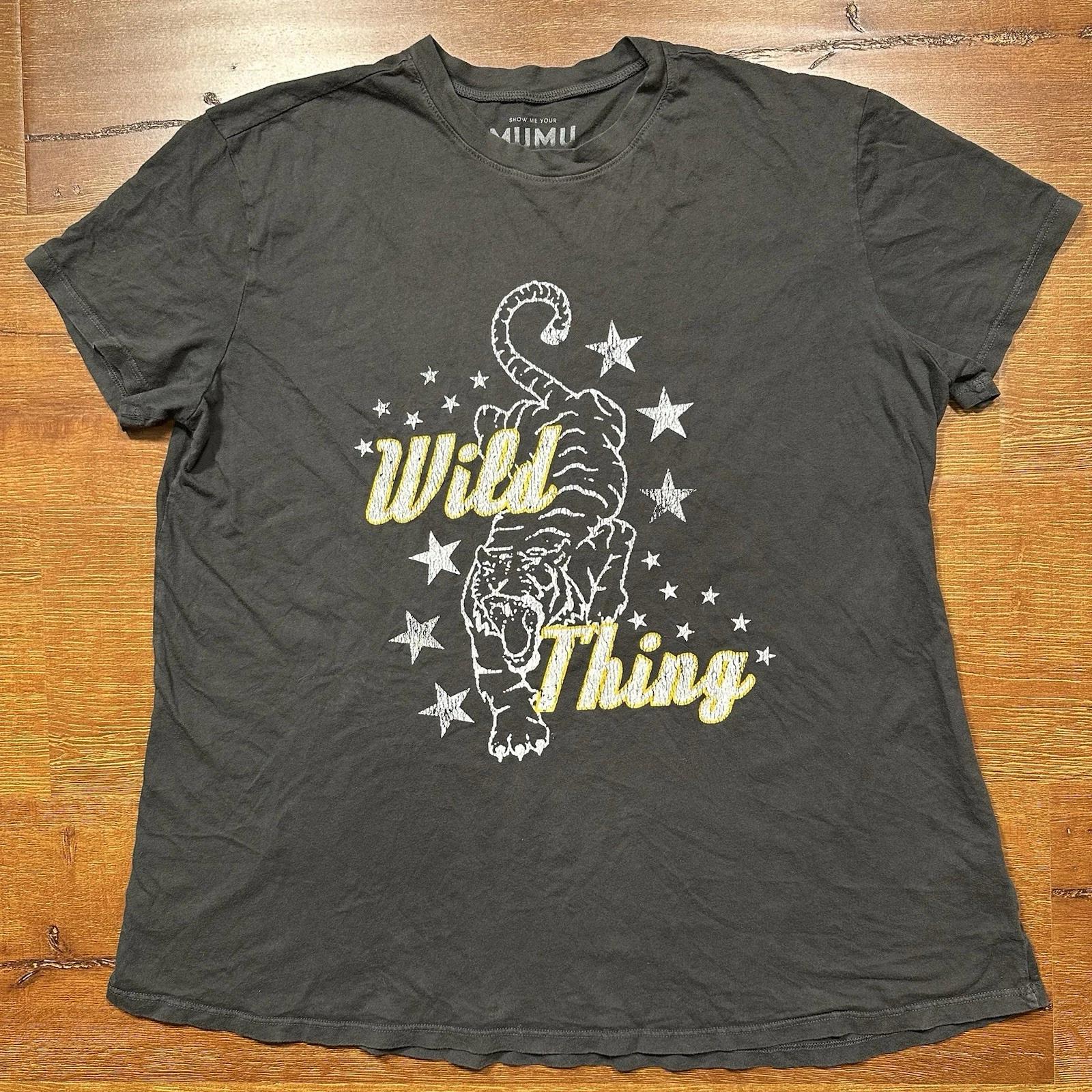 Show Me Your Mumu Oversized T Shirt Womens S Gray Wild Thing Tiger Retro 80s USA M
Show Me Your Mumu Oversized T Shirt Womens S Gray Wild Thing Tiger Retro 80s USA M