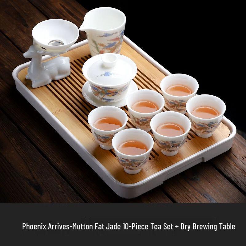 Qianyu Japanese Style Mutton Fat Jade White Porcelain Tea Set
Qianyu Japanese Style Mutton Fat Jade White Porcelain Tea Set