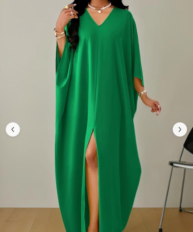 European, American spring and summer leisure vacation women s solid color V-neck seven-quarter sleeve casual loose dress One size fits all зелений
European, American spring and summer leisure vacation women s solid color V-neck seven-quarter sleeve casual loose dress One size fits all зелений