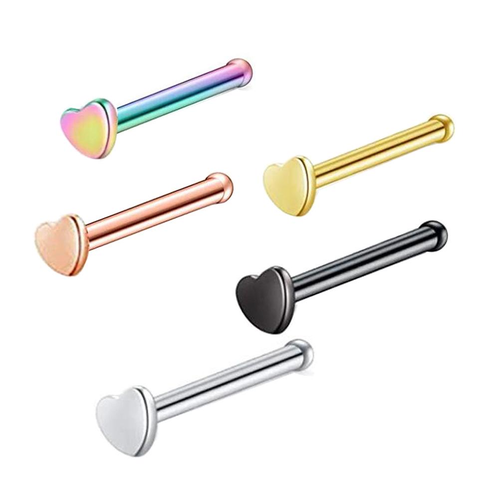 Медицинское носовое кольцо в форме сердца: Пирсинг для носа и уха в европейском и американском стиле с прямыми и изогнутыми штангами. Single Rose Gold
Медицинское носовое кольцо в форме сердца: Пирсинг для носа и уха в европейском и американском стиле с прямыми и изогнутыми штангами. Single Rose Gold