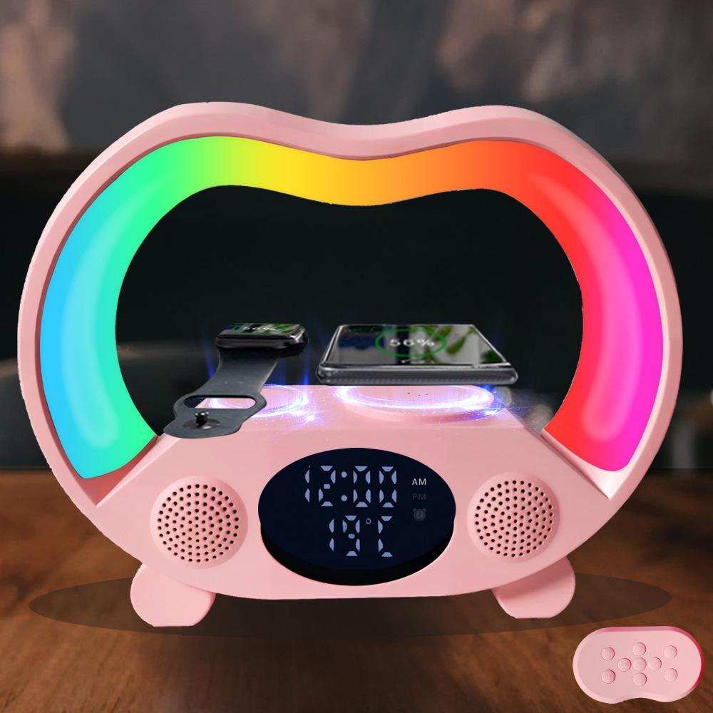 Fast Charging Station Multifunction Wireless Charger 6 IN 1 Night Light and Clock Bedroom рожевий
Fast Charging Station Multifunction Wireless Charger 6 IN 1 Night Light and Clock Bedroom рожевий