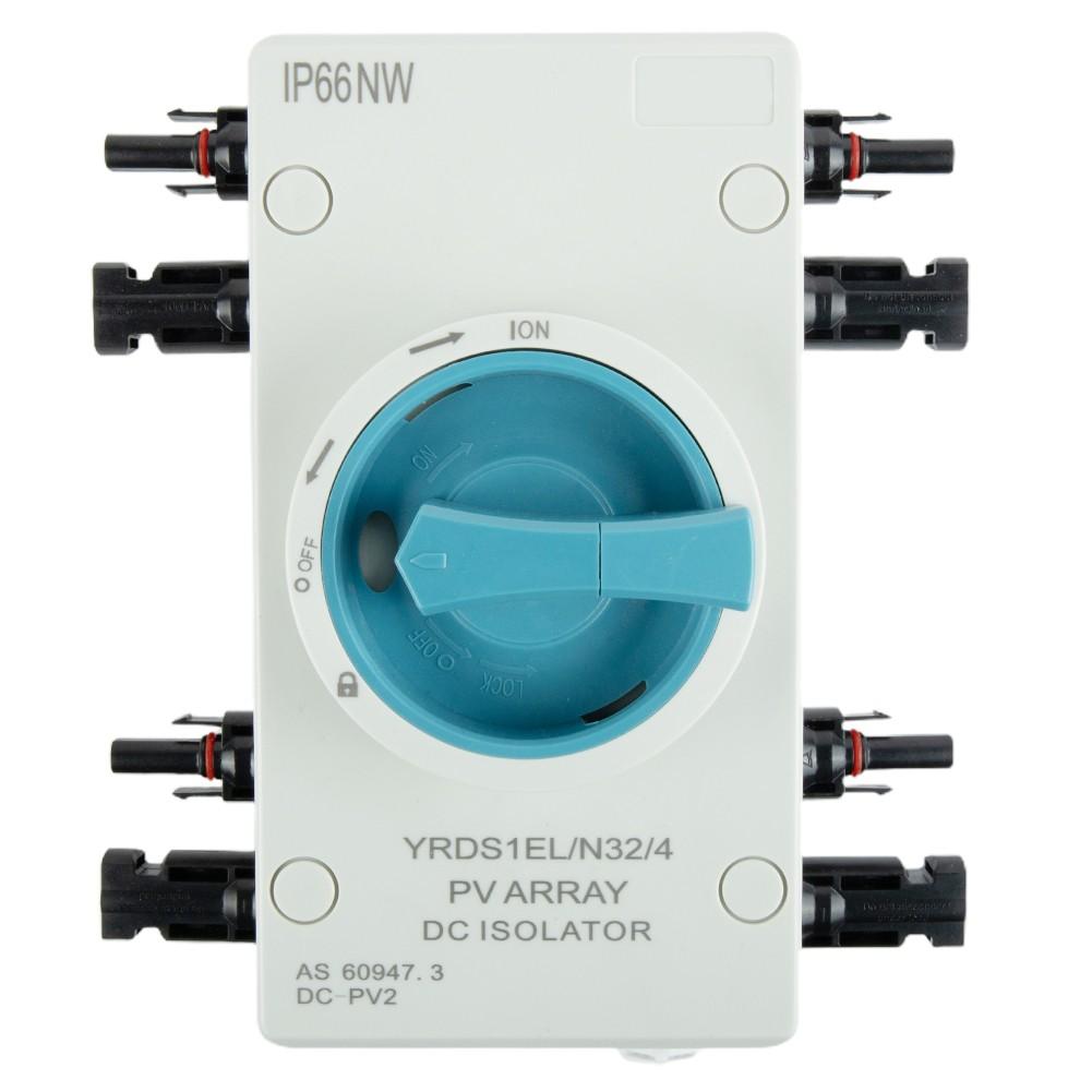 PV DC Disconnect Switch Головний вимикач 32A /1000VDC 4P IP66 для 2 рядків
PV DC Disconnect Switch Головний вимикач 32A /1000VDC 4P IP66 для 2 рядків