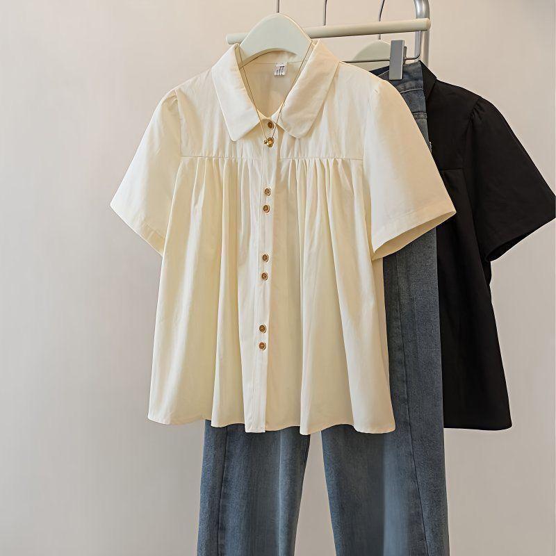 Plus Size Women s Slimming Cropped Short-Sleeved French Shirt - Summer Style 2026mm L (Recommended: 100-115 jin) абрикосовий
Plus Size Women s Slimming Cropped Short-Sleeved French Shirt - Summer Style 2026mm L (Recommended: 100-115 jin) абрикосовий