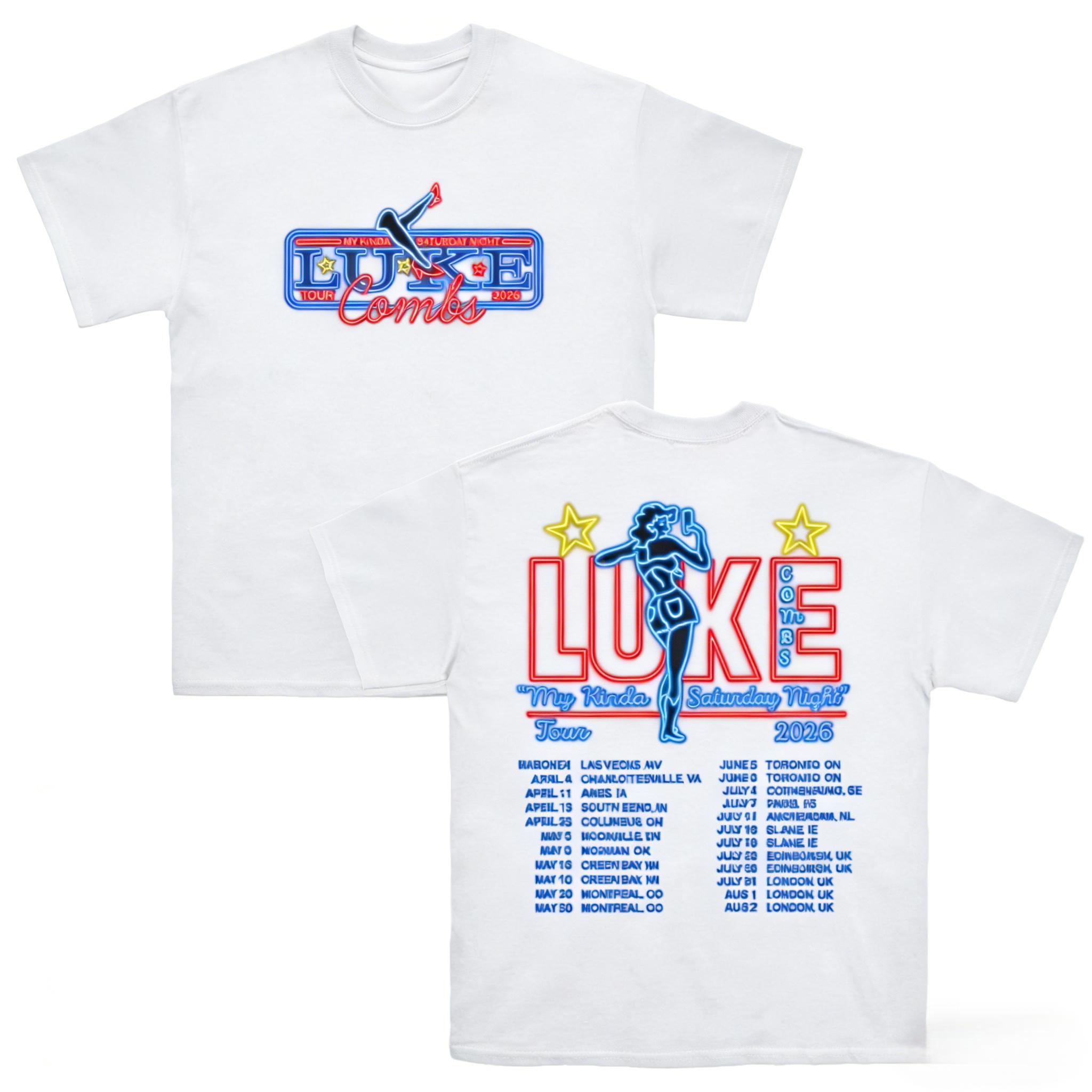 Luke Combs 2026 TOUR My Kinda Saturday Night Unisexs TShirt pure Cotton Unisex ONeck Short Sleeve Streetwear Y2k Fans Gift 4XL
Luke Combs 2026 TOUR My Kinda Saturday Night Unisexs TShirt pure Cotton Unisex ONeck Short Sleeve Streetwear Y2k Fans Gift 4XL