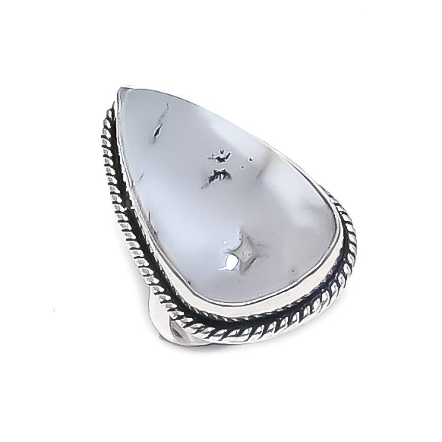 Ювелирное кольцо из стерлингового серебра 925 пробы с дендритом и опалом, размер 5,5
Ювелирное кольцо из стерлингового серебра 925 пробы с дендритом и опалом, размер 5,5