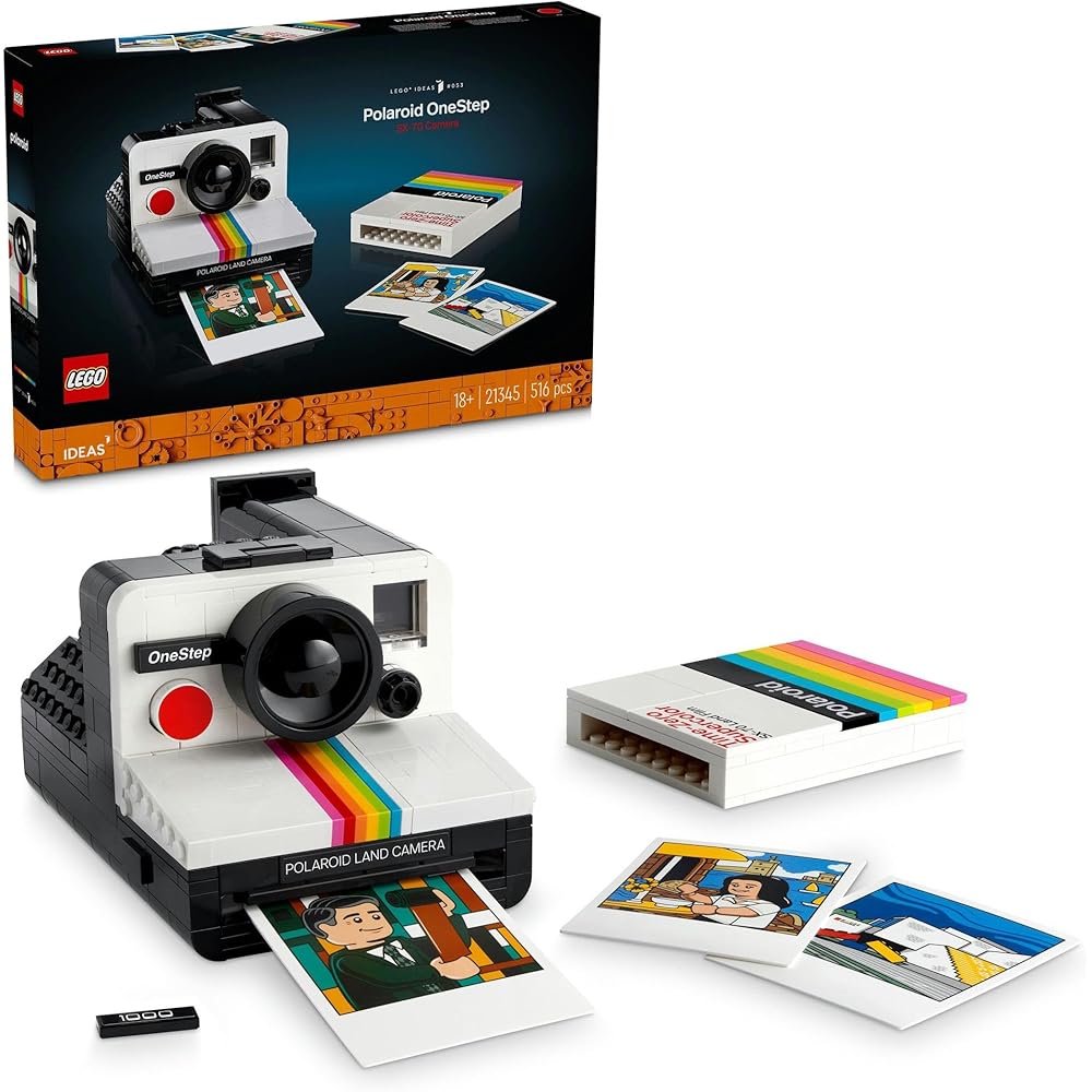 LEGO Ideas Polaroid OneStep SX-70 Building Blocks Toy for Men and Women, Decorative Gift for Birthdays and Christmas, Model 21345
LEGO Ideas Polaroid OneStep SX-70 Building Blocks Toy for Men and Women, Decorative Gift for Birthdays and Christmas, Model 21345