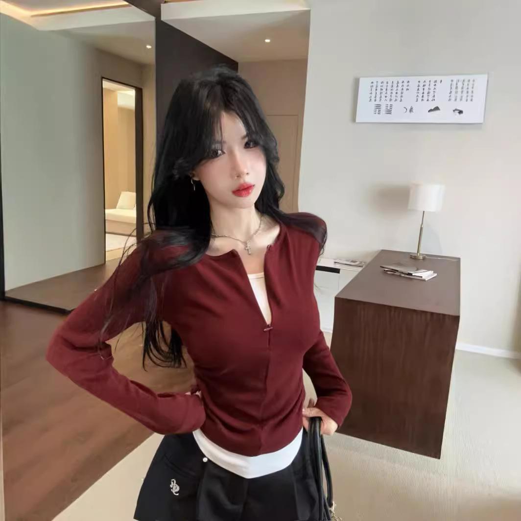 Ancola Women s Red V-Neck Long-Sleeve Two-Piece Look Top - Autumn/Winter American Hot Girl Style. S темно-сірий
Ancola Women s Red V-Neck Long-Sleeve Two-Piece Look Top - Autumn/Winter American Hot Girl Style. S темно-сірий
