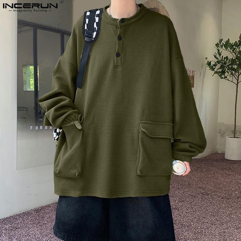 INCERUN Men Oversized O Neck Long Sleeve Solid Texture Pullovers Casual Loose Tops L армія зелений колір
INCERUN Men Oversized O Neck Long Sleeve Solid Texture Pullovers Casual Loose Tops L армія зелений колір
