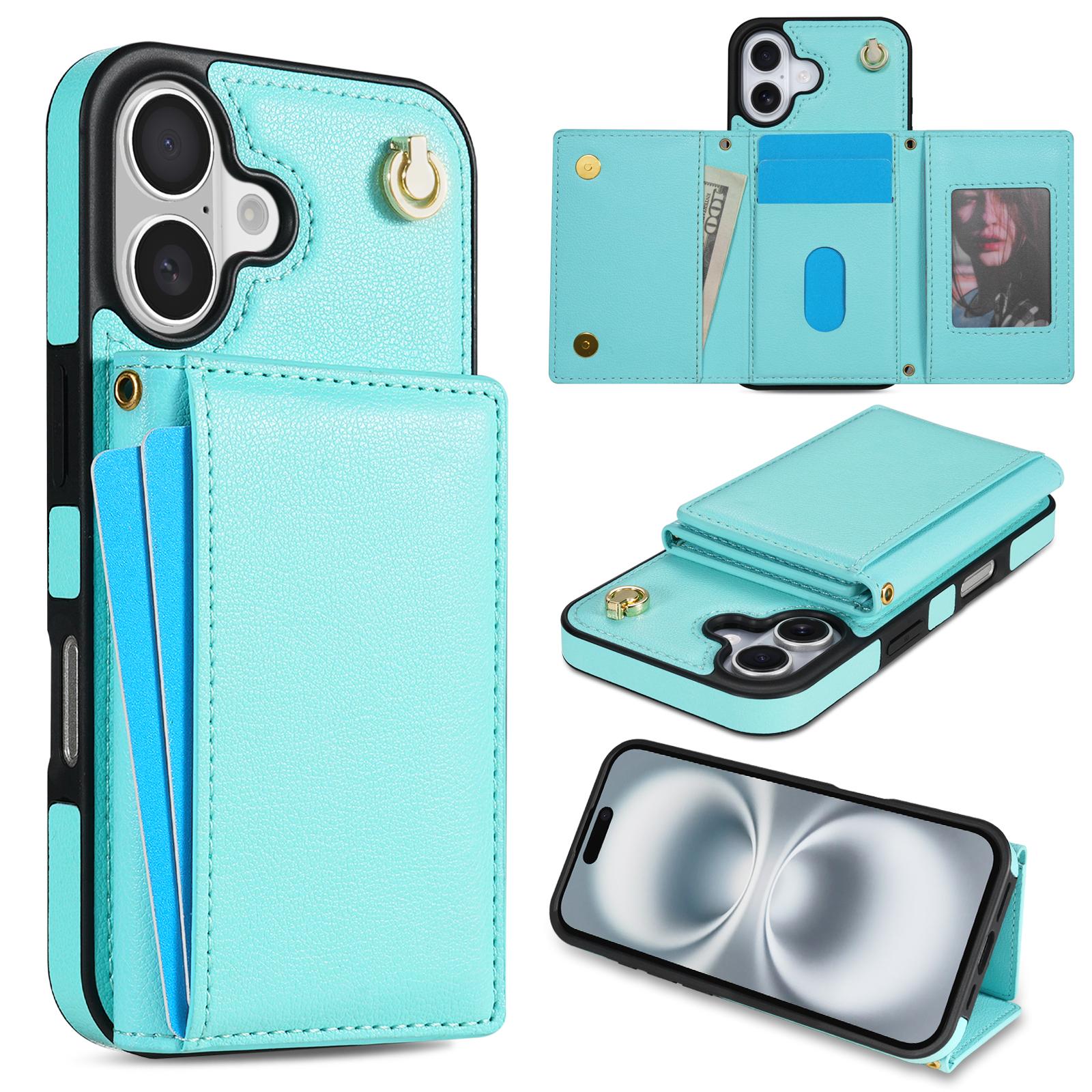 BKS-003 For iPhone 16 Case Tri-Fold Card Holder Kickstand TPU+Leather Back Cover with Shoulder Strap E
BKS-003 For iPhone 16 Case Tri-Fold Card Holder Kickstand TPU+Leather Back Cover with Shoulder Strap E