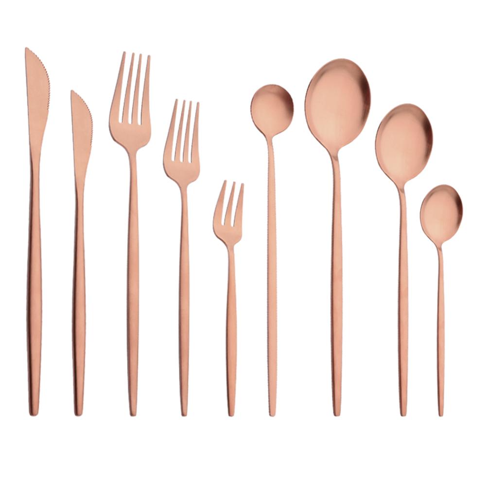 Rose Gold Matte Flatware Cutlery Set Sainless Steel Home Dinnerware Party Fork Spoon Dessert Knife Kitchen Dinner Tableware Set
Rose Gold Matte Flatware Cutlery Set Sainless Steel Home Dinnerware Party Fork Spoon Dessert Knife Kitchen Dinner Tableware Set