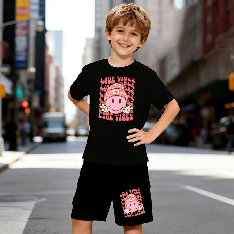 Boys 2 Piece Pink Smiley Face Print Outfit, Short Sleeve T-Shirt and Shorts Set for Kids Age 5-14,Black and White Sporty Casual Summer Clothes 5-6 Years чёрный
Boys 2 Piece Pink Smiley Face Print Outfit, Short Sleeve T-Shirt and Shorts Set for Kids Age 5-14,Black and White Sporty Casual Summer Clothes 5-6 Years чёрный