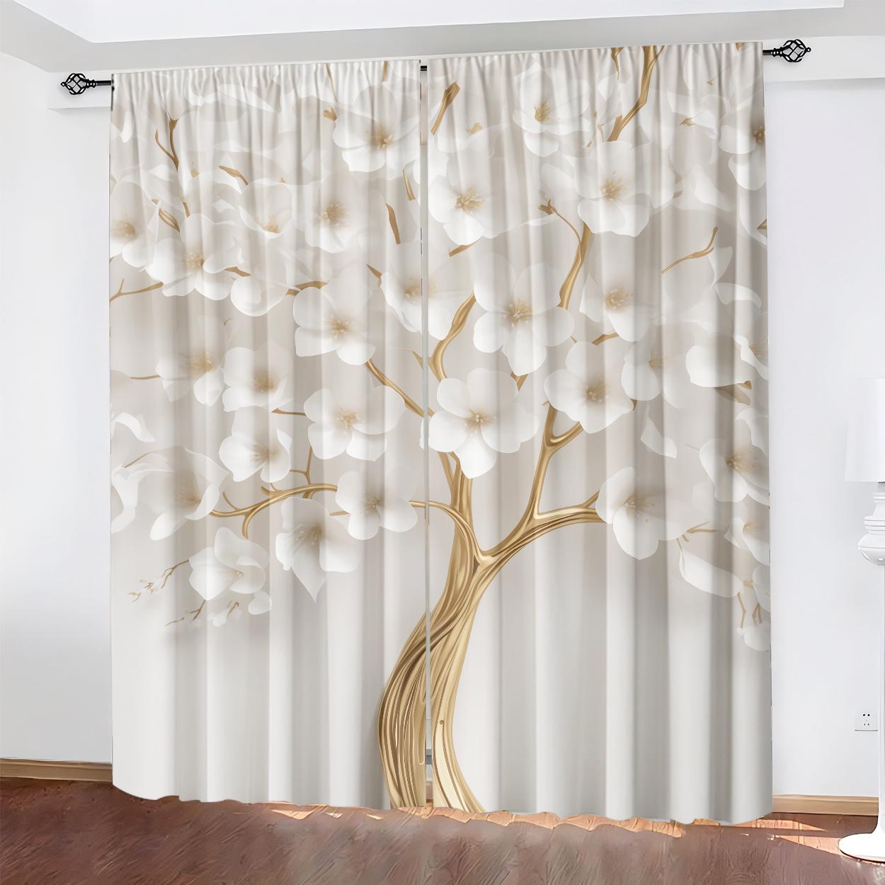 2pcs White Magnolia and Gold Stem Floral Light-Filtering Curtains – Perfect for Bedroom Living Room Office and Home Decor 100*130 HOOK 1pcs
2pcs White Magnolia and Gold Stem Floral Light-Filtering Curtains – Perfect for Bedroom Living Room Office and Home Decor 100*130 HOOK 1pcs