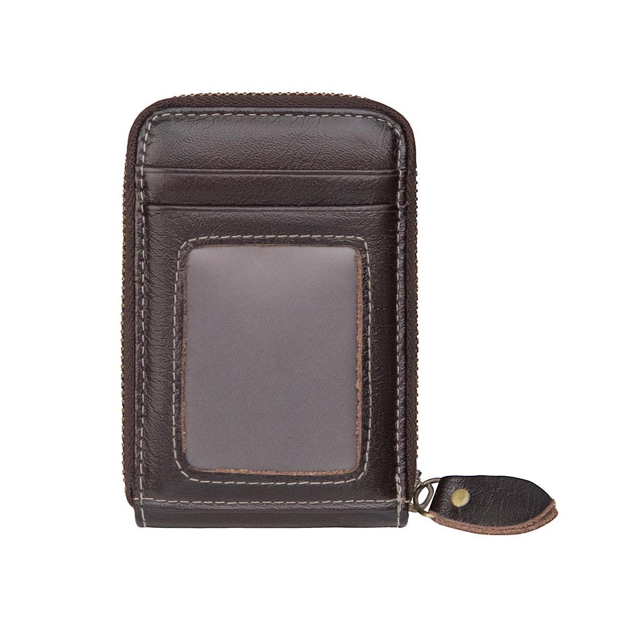 Мужской кожаный кошелек для ключей и монет Jiameida с отделениями для карт — японский ретро-дизайн, большая вместимость, одинарная молния. Vertical