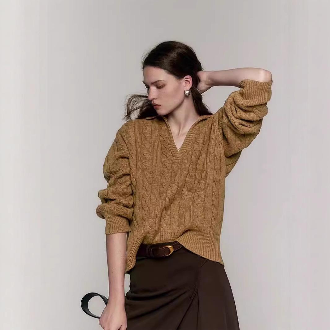 New 2024 Korean Style Pure Wool V-Neck Lapel Pullover Loose Knit Sweater XL хакі
New 2024 Korean Style Pure Wool V-Neck Lapel Pullover Loose Knit Sweater XL хакі