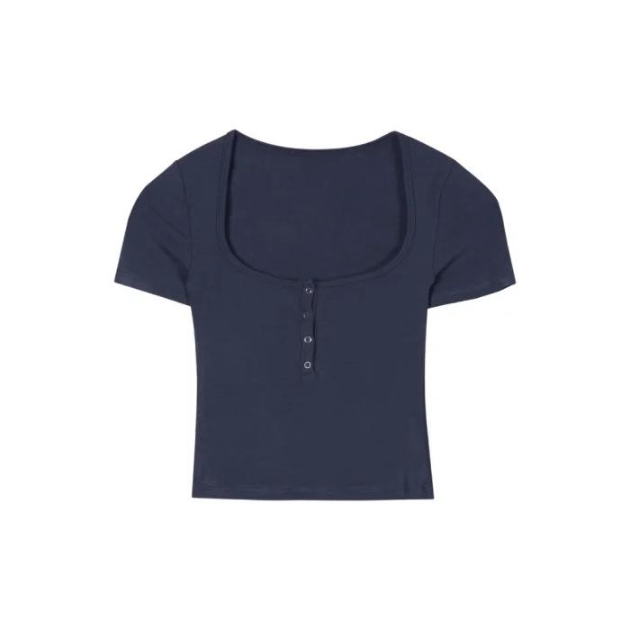 (Modalk cotton) Sexy Spice Girls Short Skinny Navel Short Sleeve T-Shirt Skinny Versatile Top Free size (recommended 40-60kg ) синий
(Modalk cotton) Sexy Spice Girls Short Skinny Navel Short Sleeve T-Shirt Skinny Versatile Top Free size (recommended 40-60kg ) синий
