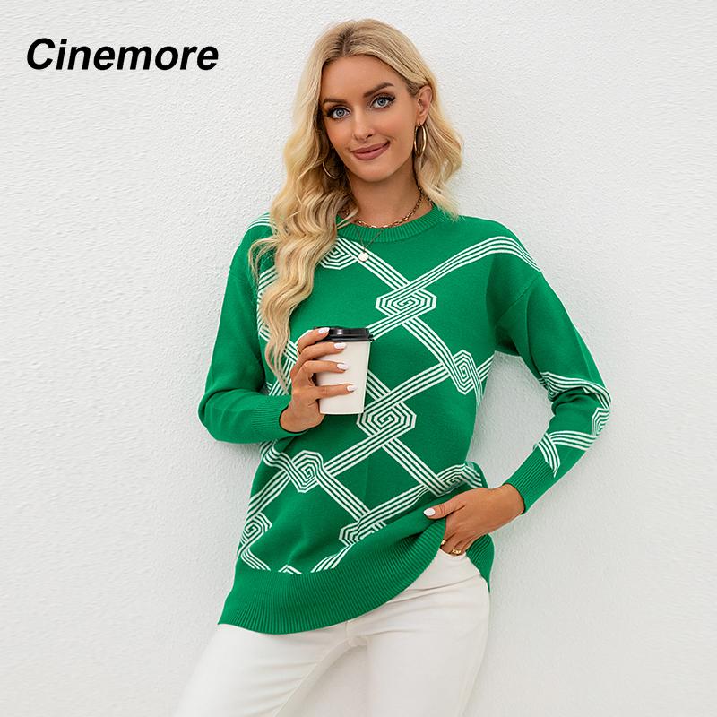 Cinemore женский свитер с длинным рукавом, женские пуловеры, базовый топ, свободный повседневный трикотаж, свитера, модный мягкий джемпер с вышивкой 024
Cinemore женский свитер с длинным рукавом, женские пуловеры, базовый топ, свободный повседневный трикотаж, свитера, модный мягкий джемпер с вышивкой 024