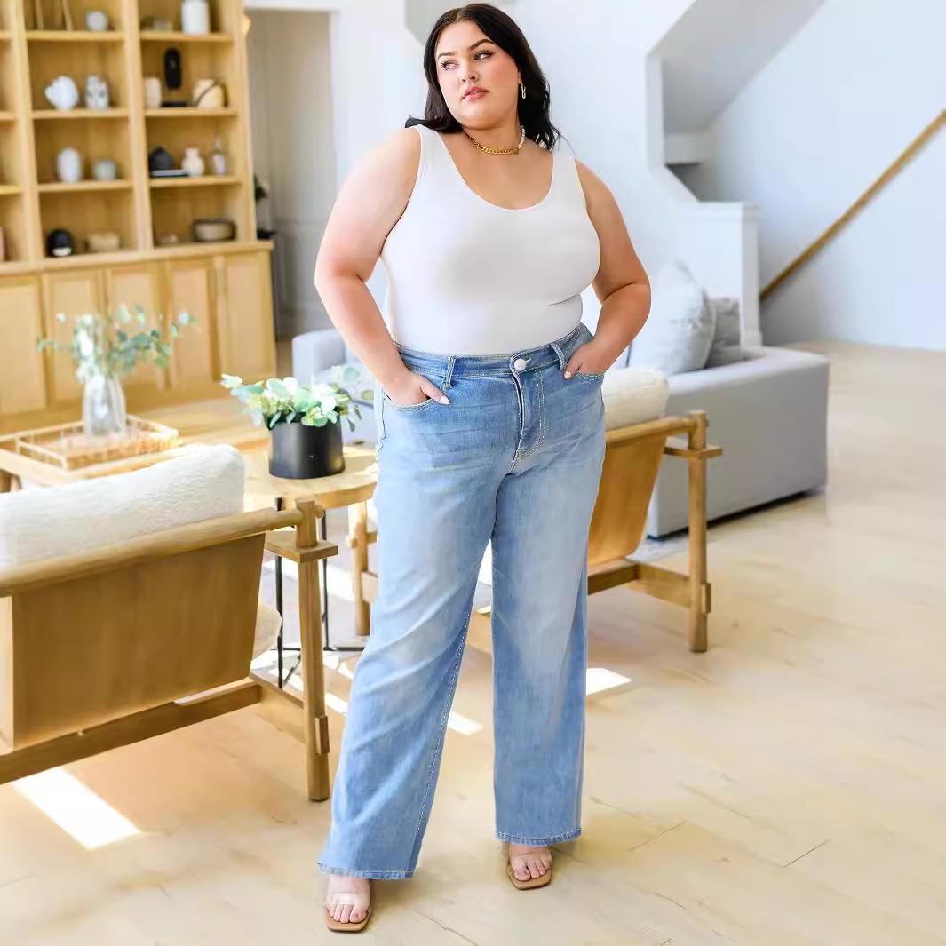 Plus Size Stretch Casual Straight Leg Jeans - Autumn/Winter Slimming Loose Fit Denim Pants 2XL (16) 175-200 kg
Plus Size Stretch Casual Straight Leg Jeans - Autumn/Winter Slimming Loose Fit Denim Pants 2XL (16) 175-200 kg