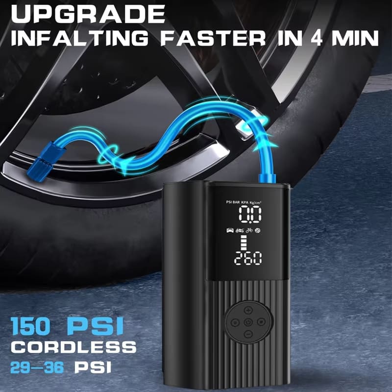 Tire Inflator High Power Portable Car Air Compressor 30L/min Super Fast Inflation 12V DC Air Pump for Motorcycle Bicycle Car Tire Ball чорний
Tire Inflator High Power Portable Car Air Compressor 30L/min Super Fast Inflation 12V DC Air Pump for Motorcycle Bicycle Car Tire Ball чорний