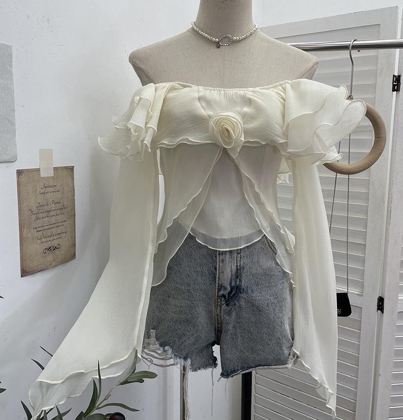 One-Shoulder Irregular Ruffle Sleeve Floral Blouse One Size бежевий
One-Shoulder Irregular Ruffle Sleeve Floral Blouse One Size бежевий