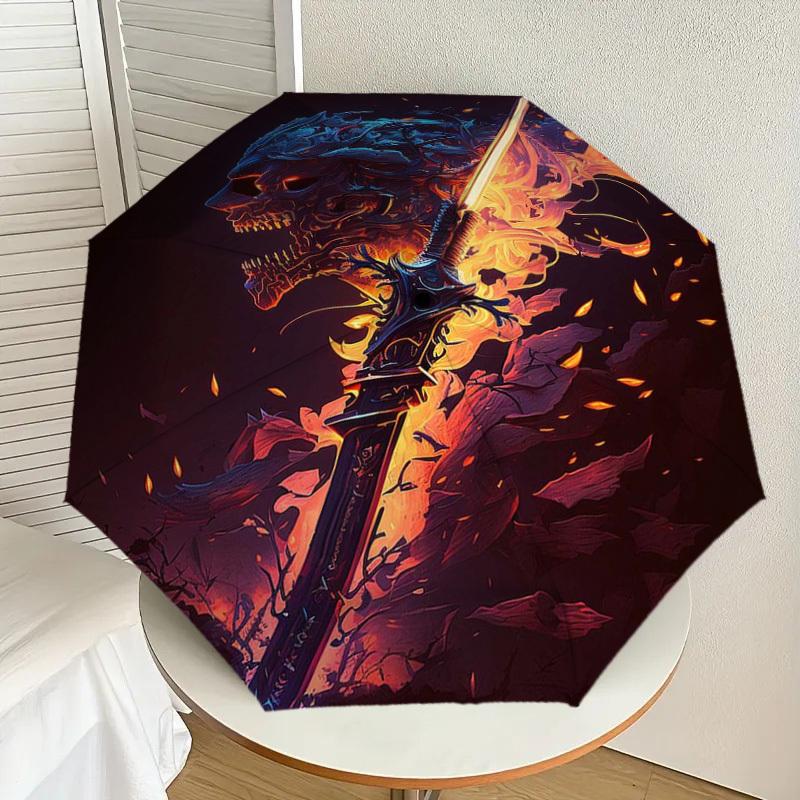 1pc Flaming Skull Holding Sword Umbrella with Plastic Handle,Suitable for All Seasons Home Travel Outdoor UmbrellaDD397
1pc Flaming Skull Holding Sword Umbrella with Plastic Handle,Suitable for All Seasons Home Travel Outdoor UmbrellaDD397