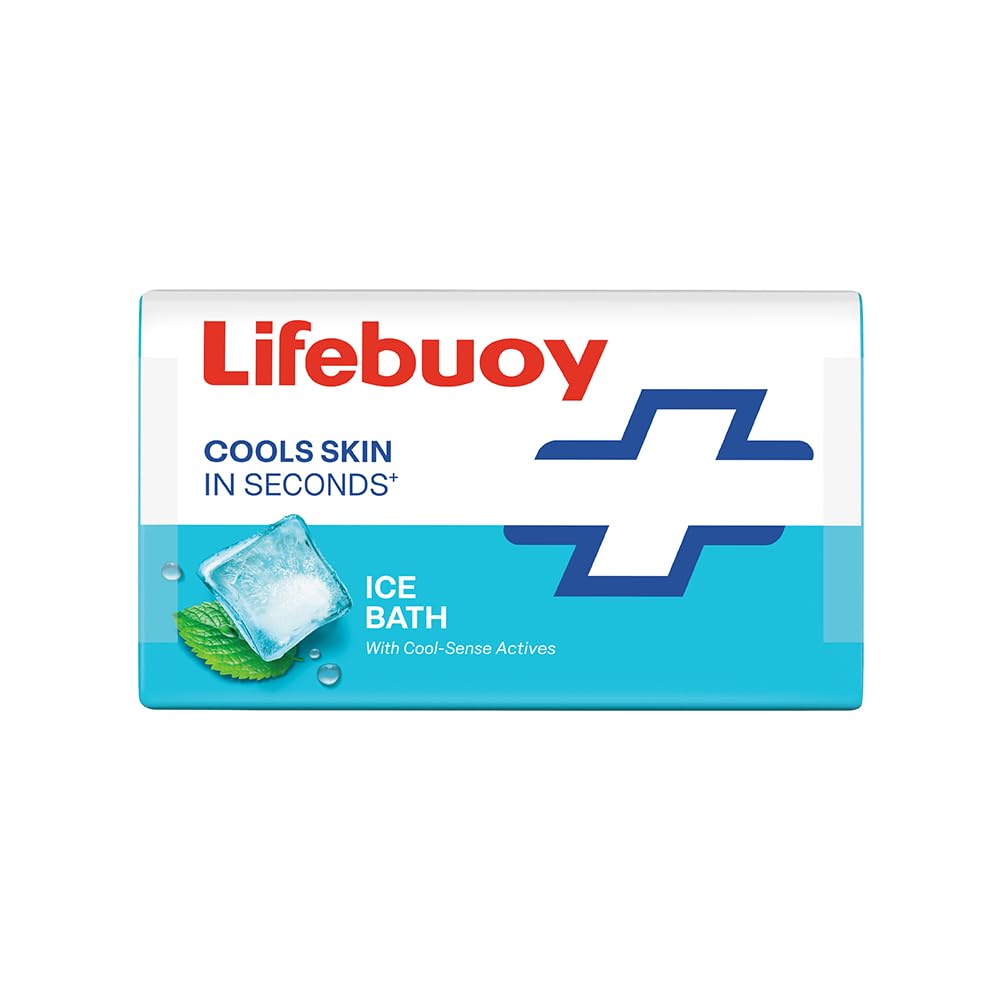 LIFEBUOY Ice Bath Soap Combo Pack of 5, 125g each, for Rapid Heat Relief, with Menthol and Cool Sense Actives, Refreshing Fragrance, Designed for
LIFEBUOY Ice Bath Soap Combo Pack of 5, 125g each, for Rapid Heat Relief, with Menthol and Cool Sense Actives, Refreshing Fragrance, Designed for