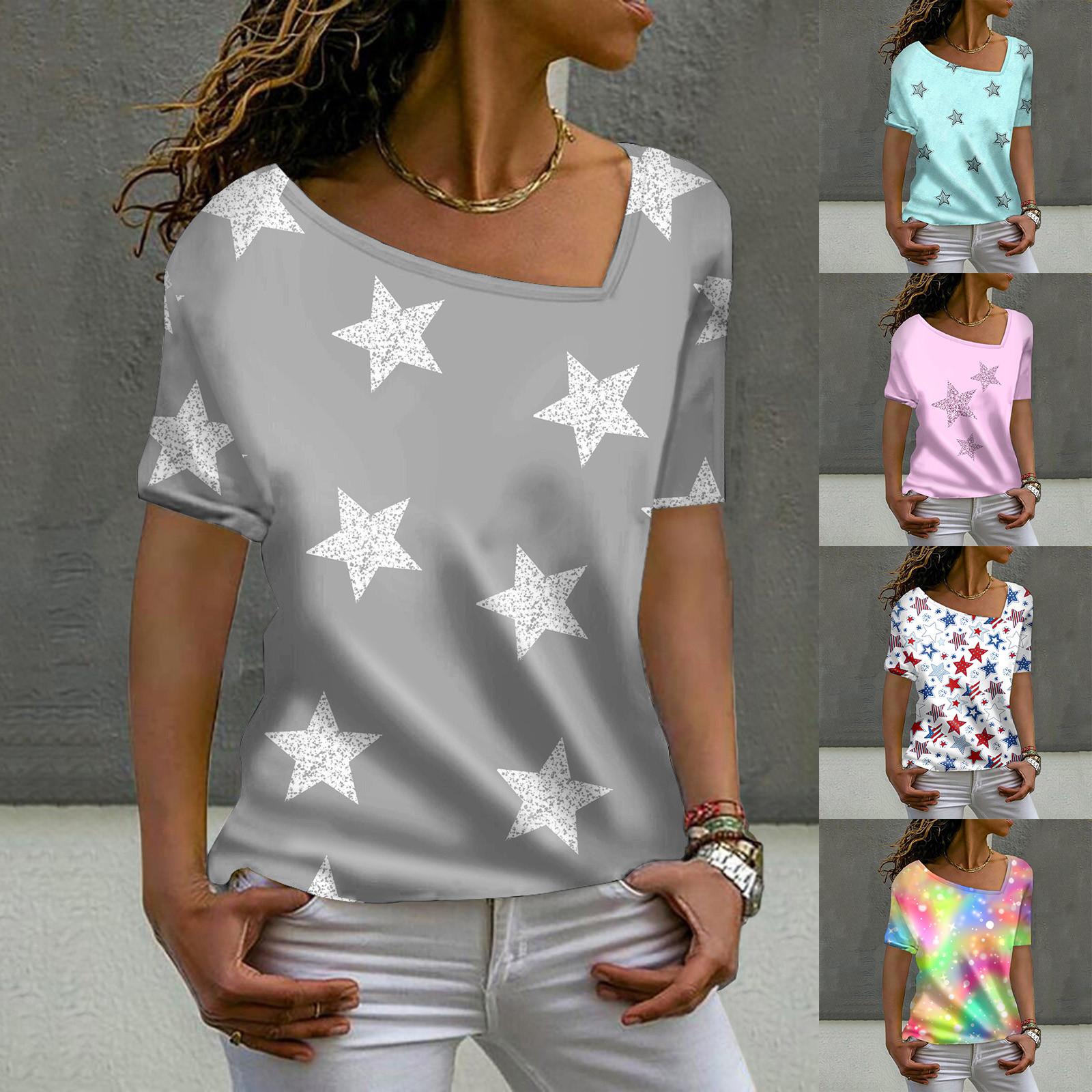 Женская модная повседневная блузка с коротким рукавом с L-образным вырезом
Женская модная повседневная блузка с коротким рукавом с L-образным вырезом