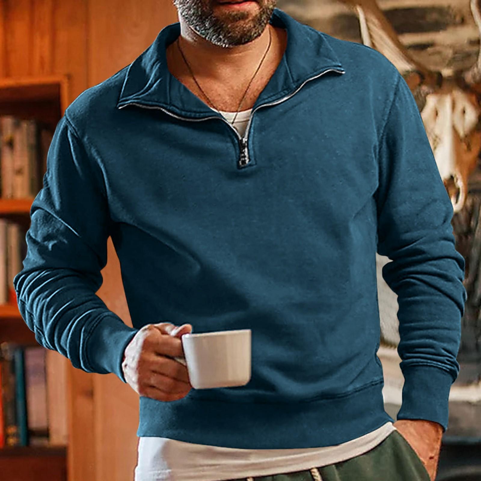 Мужской винтажный спортивный свитер с длинным рукавом и высоким воротником на молнии до половины M
Мужской винтажный спортивный свитер с длинным рукавом и высоким воротником на молнии до половины M