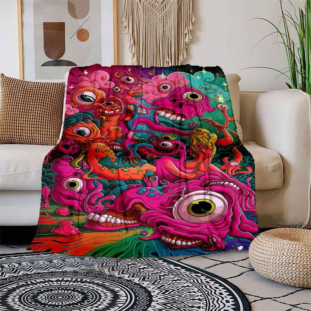 Psychedelic Monster Mash: A Whimsical Art Print for Your Walls Blanket Flannel Throw Blanket for Sofa, Bed, Travel, Camping, Office, Couch, 150x180cm
Psychedelic Monster Mash: A Whimsical Art Print for Your Walls Blanket Flannel Throw Blanket for Sofa, Bed, Travel, Camping, Office, Couch, 150x180cm