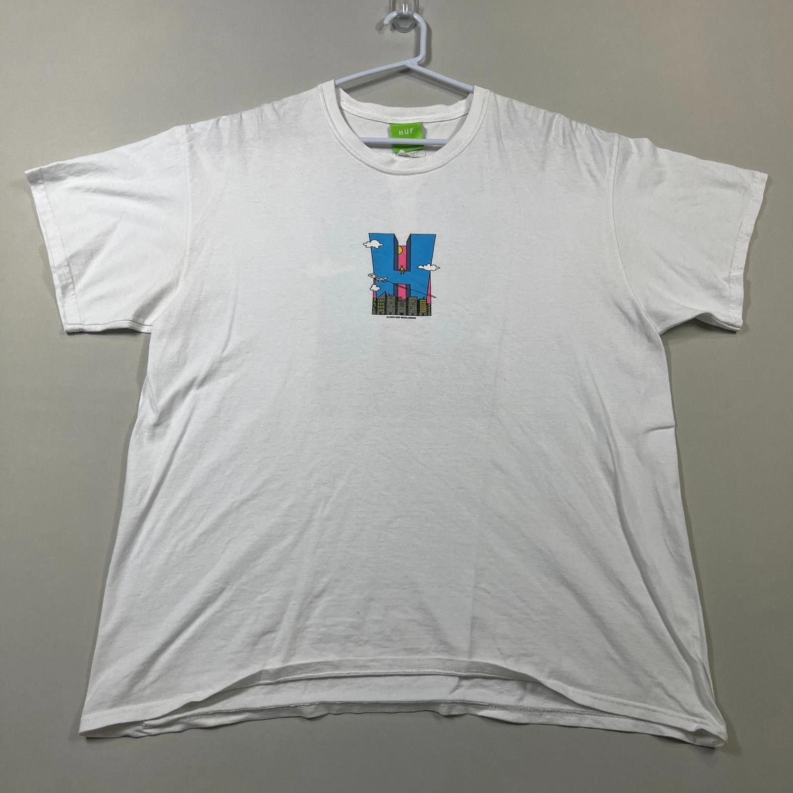 HUF T Shirt Vintage Logo Short Sleeve Cotton White Tee Y2K Mens XL M
HUF T Shirt Vintage Logo Short Sleeve Cotton White Tee Y2K Mens XL M