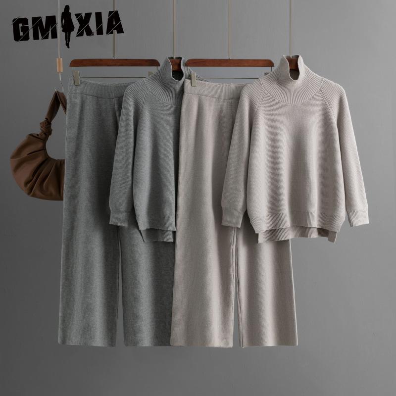 GMXIA Модный комплект для осени и зимы: Однотонные вязаные брюки палаццо, свитер с высоким воротом и разрезами, комплект из двух предметов One Size серый
GMXIA Модный комплект для осени и зимы: Однотонные вязаные брюки палаццо, свитер с высоким воротом и разрезами, комплект из двух предметов One Size серый