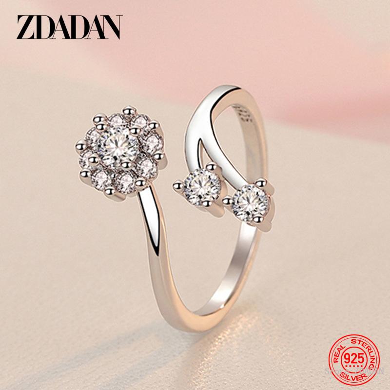 925 Sterling Silver Flower CZ Adjustable Ring for Women Fashion Jewelry Resizable
925 Sterling Silver Flower CZ Adjustable Ring for Women Fashion Jewelry Resizable