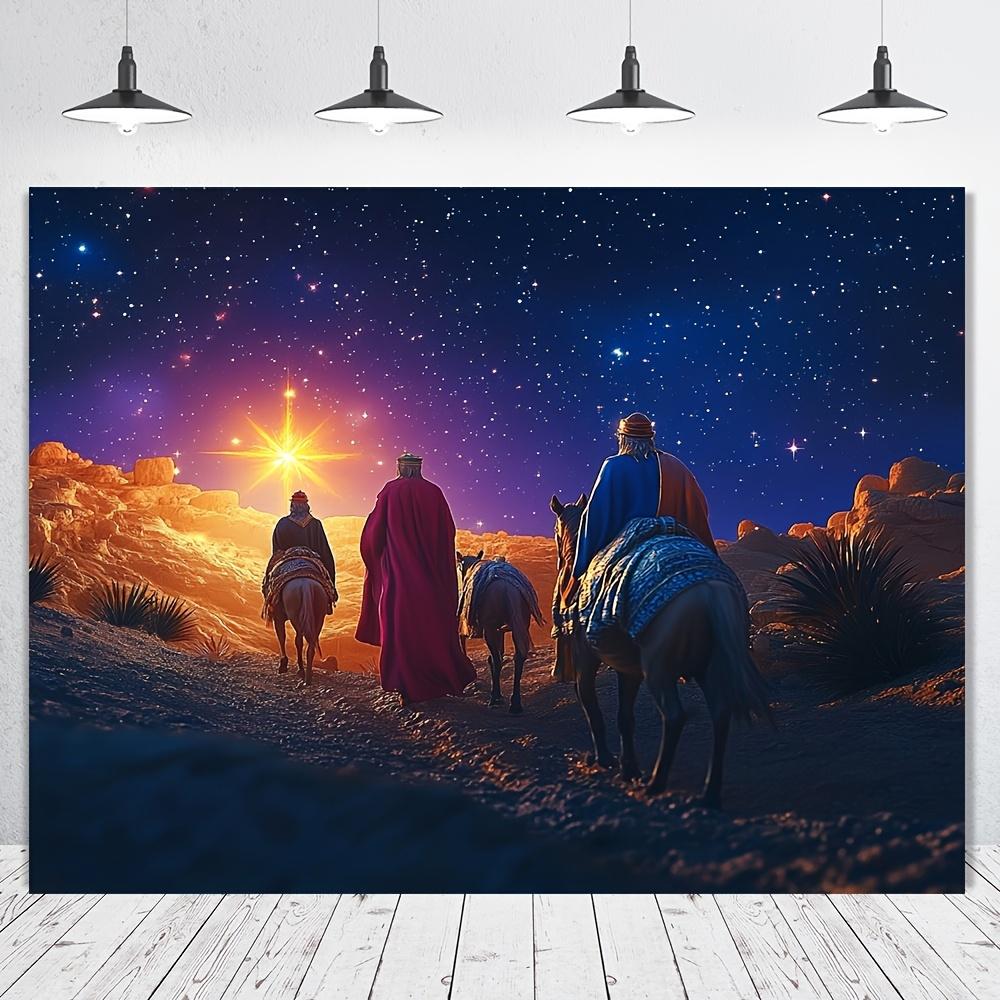 1pc Nativity Scene Tapestry Backdrop Durable Polyester Fabric Starry Night Desert Scene with Silhouettes of Three Wise 74x94cm(29x37in)
1pc Nativity Scene Tapestry Backdrop Durable Polyester Fabric Starry Night Desert Scene with Silhouettes of Three Wise 74x94cm(29x37in)