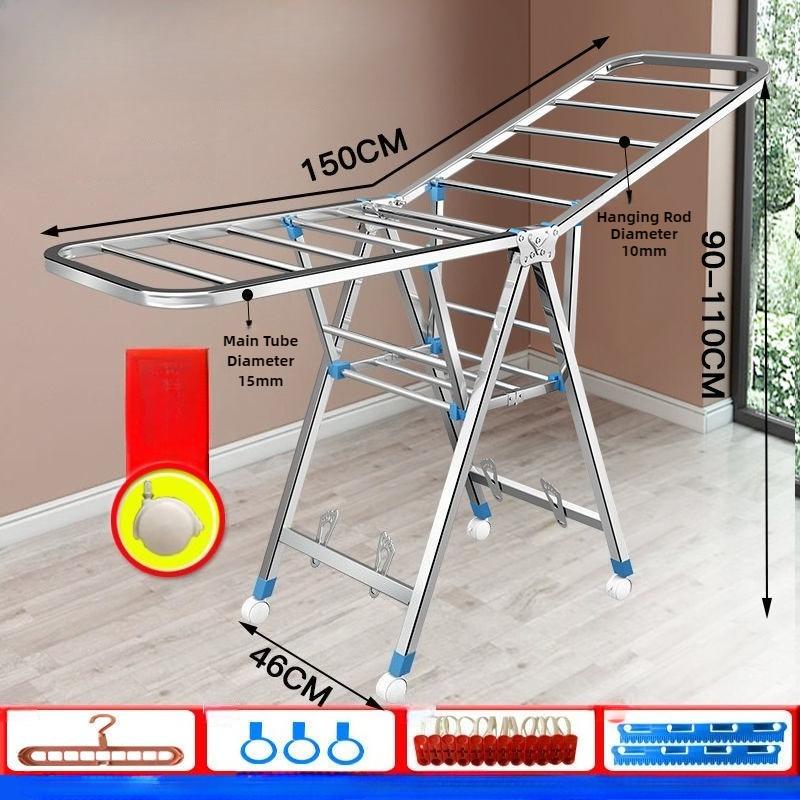 Stand Folding Clothes Drying Rack Stainless Steel Clothes Horse Space Saving Laundry Rack Comforter Clothing Racks with Wheels
Stand Folding Clothes Drying Rack Stainless Steel Clothes Horse Space Saving Laundry Rack Comforter Clothing Racks with Wheels