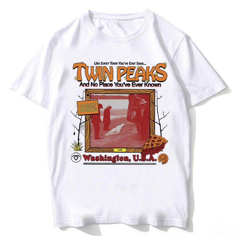 Twin Peaks T Shirt Men 90s Retro Style White Short Sleeve Unisex High Quality Cotton Graphic Short Sleeve Shirt S
Twin Peaks T Shirt Men 90s Retro Style White Short Sleeve Unisex High Quality Cotton Graphic Short Sleeve Shirt S