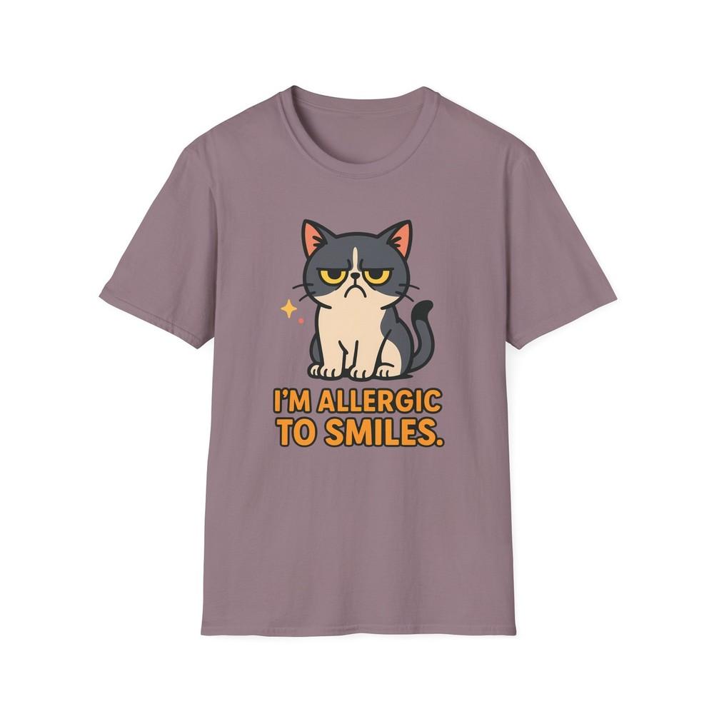 Unisex Softstyle T-Shirt Round-Faced Cat Funny I’m Allergic to Smiles Pet Tee S
Unisex Softstyle T-Shirt Round-Faced Cat Funny I’m Allergic to Smiles Pet Tee S