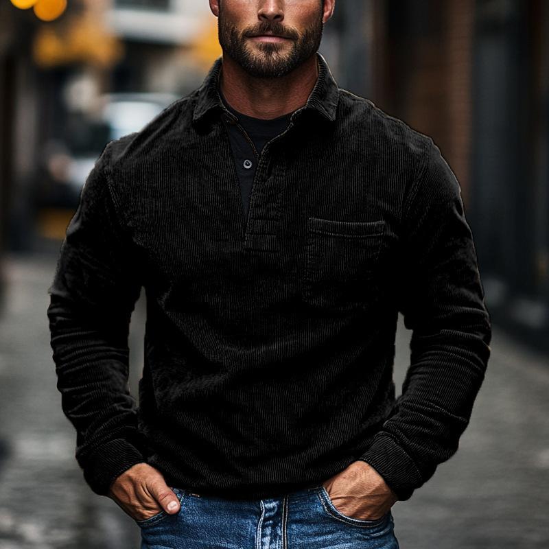 Men Corduroy Long Sleeve Polo Shirt With Half Placket And Chest Pocket S чорний
Men Corduroy Long Sleeve Polo Shirt With Half Placket And Chest Pocket S чорний