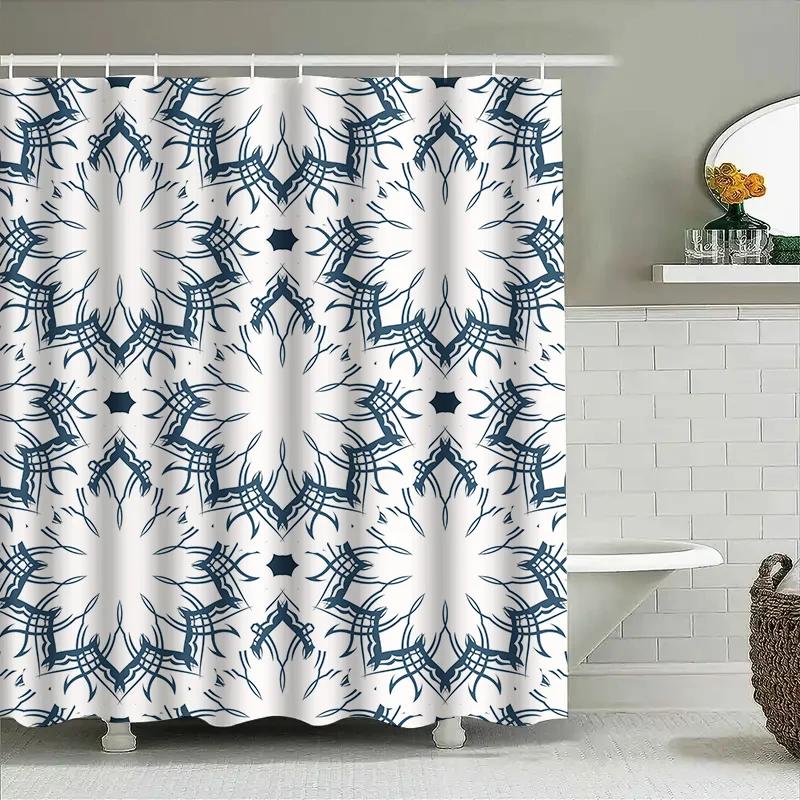Unique Blue White Shower Curtain With Geometric Patterns Bathroom Decoration Water Repellent Fabric For Home Use (White) W60H190(CM)-1 Pcs
Unique Blue White Shower Curtain With Geometric Patterns Bathroom Decoration Water Repellent Fabric For Home Use (White) W60H190(CM)-1 Pcs